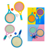 Maxbell 4Pcs Kids Tennis Racket Set with Tennis Ball Sponge Handle Badminton Racquet Blue Yellow