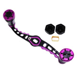 Maxbell Fishing Reel Handle DIY Accessories Control Easily Professional Efficient Black Purple