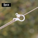 Maxbell AntiSlip Tightening Buckles 3 Hole Accessories Outdoor Activity Hiking Argent 5pcs