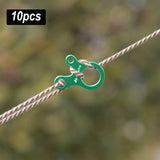 Maxbell AntiSlip Tightening Buckles 3 Hole Accessories Outdoor Activity Hiking Green 10pcs
