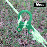 Maxbell AntiSlip Tightening Buckles 3 Hole Accessories Outdoor Activity Hiking Green 10pcs
