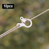 Maxbell AntiSlip Tightening Buckles 3 Hole Accessories Outdoor Activity Hiking Argent 10pcs