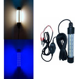 Maxbell 108 LED Submersible Light Fish Underwater Crappie Lure Night Fishing Finder Warm White Blue