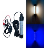 Maxbell 108 LED Submersible Light Fish Underwater Crappie Lure Night Fishing Finder Warm White Blue