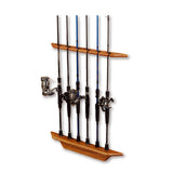 Maxbell Fishing Rod Wall Rack Horizontal Mount 6 Slots for Garage Boat Vehicle
