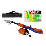 Maxbell Fishing Pole Telescopic Rod and Reel Carrier Bags with Fishing Line  Orange