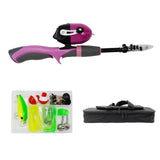 Maxbell Fishing Pole Telescopic Rod and Reel Carrier Bags with Fishing Line  Pink