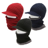 Maxbell One Piece Winter Hat Head Wear Thermal Thicken Conjoined Hat for Cycling Red