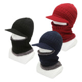 Maxbell One Piece Winter Hat Head Wear Thermal Thicken Conjoined Hat for Cycling Red