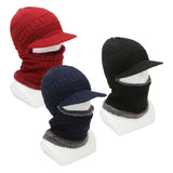 Maxbell One Piece Winter Hat Head Wear Thermal Thicken Conjoined Hat for Cycling Red