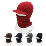 Maxbell One Piece Winter Hat Head Wear Thermal Thicken Conjoined Hat for Cycling Red