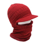 Maxbell One Piece Winter Hat Head Wear Thermal Thicken Conjoined Hat for Cycling Red