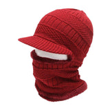 Maxbell One Piece Winter Hat Head Wear Thermal Thicken Conjoined Hat for Cycling Red