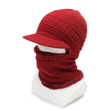 Maxbell One Piece Winter Hat Head Wear Thermal Thicken Conjoined Hat for Cycling Red