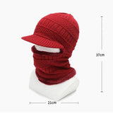 Maxbell One Piece Winter Hat Head Wear Thermal Thicken Conjoined Hat for Cycling Red