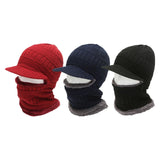 Maxbell One Piece Winter Hat Head Wear Thermal Thicken Conjoined Hat for Cycling Red