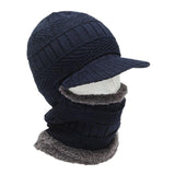 Maxbell One Piece Winter Hat Head Wear Thermal Thicken Conjoined Hat for Cycling Blue