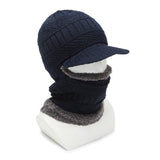 Maxbell One Piece Winter Hat Head Wear Thermal Thicken Conjoined Hat for Cycling Blue