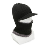 Maxbell One Piece Winter Hat Head Wear Thermal Thicken Conjoined Hat for Cycling Black