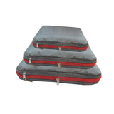 Maxbell 3Pcs Compression Packing Cubes Set Expandable for Travel Gray