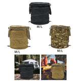 Maxbell Garden Waste Bag Flowers Leaf Basket Bin for Gardening Traveling Camping Black Medium