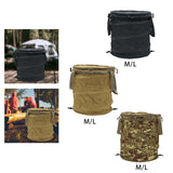 Maxbell Garden Waste Bag Flowers Leaf Basket Bin for Gardening Traveling Camping Black Medium