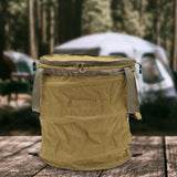 Maxbell Garden Waste Bag Flowers Leaf Basket Bin for Gardening Traveling Camping Khaki L