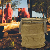 Maxbell Garden Waste Bag Flowers Leaf Basket Bin for Gardening Traveling Camping Khaki L