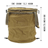 Maxbell Garden Waste Bag Flowers Leaf Basket Bin for Gardening Traveling Camping Khaki L