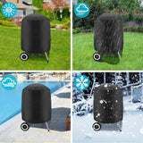 Maxbell Round Barbecue Grill Cover Foldable Weatherproof for Picnic Indoor Barbecue Small
