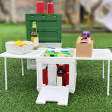 Maxbell Multifuncational Folding Storage Box Table Organizer Green