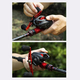 Maxbell High Speed Baitcasting Fishing Reel 6.3:1 Saltwater 8kg Max Drag left red