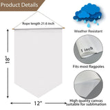 Maxbell 4Pcs Sublimation Blank Banner 18Inchx12inch Strong and Durable Accessories