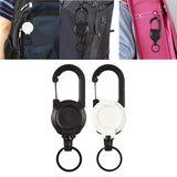 Maxbell Retractable Keychain Durable Lightweight Keyring Lanyard for Backpack Bags Black
