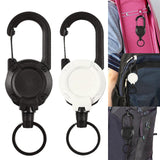 Maxbell Retractable Keychain Durable Lightweight Keyring Lanyard for Backpack Bags Black