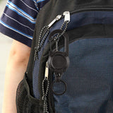 Maxbell Retractable Keychain Durable Lightweight Keyring Lanyard for Backpack Bags Black