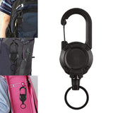 Maxbell Retractable Keychain Durable Lightweight Keyring Lanyard for Backpack Bags Black
