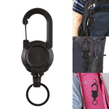 Maxbell Retractable Keychain Durable Lightweight Keyring Lanyard for Backpack Bags Black