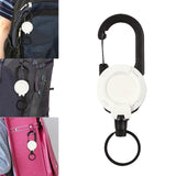 Maxbell Retractable Keychain Durable Lightweight Keyring Lanyard for Backpack Bags White