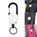 Maxbell Retractable Keychain Durable Lightweight Keyring Lanyard for Backpack Bags White