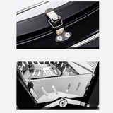 Maxbell Charcoal Grill Camping Tool Suitcase Shaped Portable for Picnic Backyard 30x20cm Black