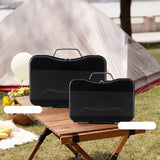 Maxbell Charcoal Grill Camping Tool Suitcase Shaped Portable for Picnic Backyard 30x20cm Black