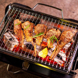 Maxbell Charcoal Grill Camping Tool Suitcase Shaped Portable for Picnic Backyard 30x20cm Black