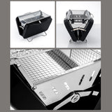 Maxbell Charcoal Grill Camping Tool Suitcase Shaped Portable for Picnic Backyard 30x20cm Black