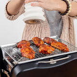 Maxbell Charcoal Grill Camping Tool Suitcase Shaped Portable for Picnic Backyard 30x20cm Black