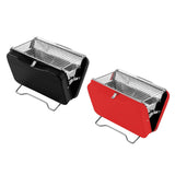 Maxbell Charcoal Grill Camping Tool Suitcase Shaped Portable for Picnic Backyard 30x20cm Black