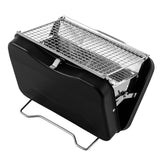 Maxbell Charcoal Grill Camping Tool Suitcase Shaped Portable for Picnic Backyard 30x20cm Black