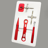 Maxbell Fishing Reel Repair Tool Kit Durable Metal Multi Use for Outdoor Activities Red