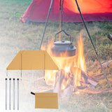 Maxbell Windproof Camping Windshield Canvas Barbecue Privacy Grills Cooking bonfires Khaki