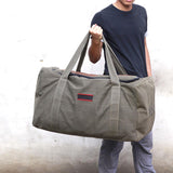 Maxbell Canvas Duffle Bag Zipped House Moving Luggage Bag for Laundry Travel Bedding 54cmx25cmx25cm